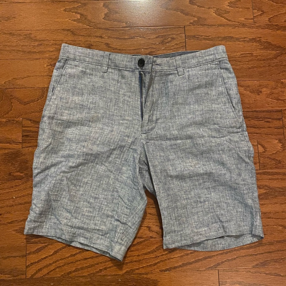 Banana Republic Aiden Shorts 31, 9” inseam, blue, gray
